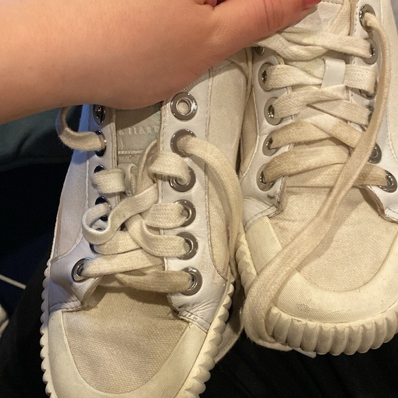 Veronica Beard / Parise white Canvas Leather Sneakers 6 - Picture 8 of 8